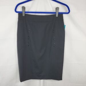 Per Se Wool Blend Black Studded Pencil Skirt Size 4 NWT